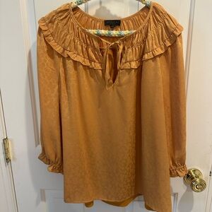 Current Air Women's Mustard Ruffled Blouse